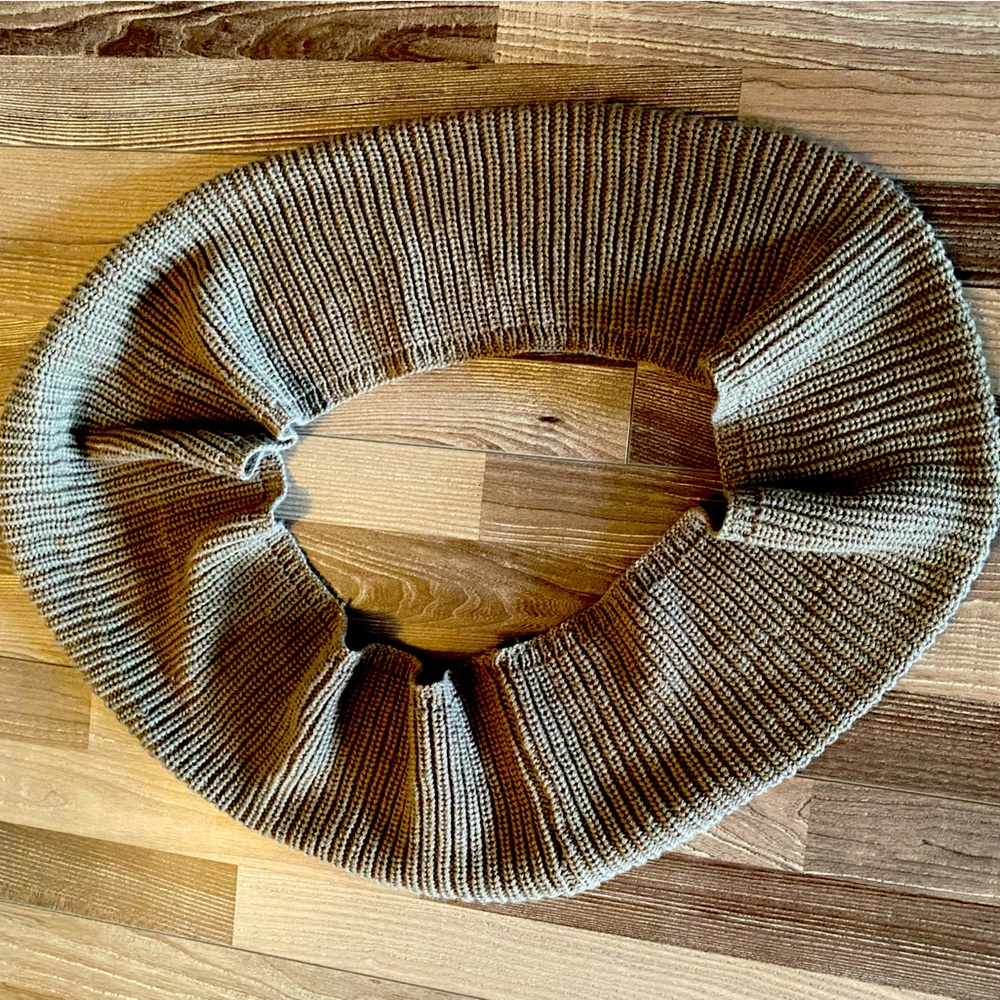 Taupe Knit Infinity Scarf